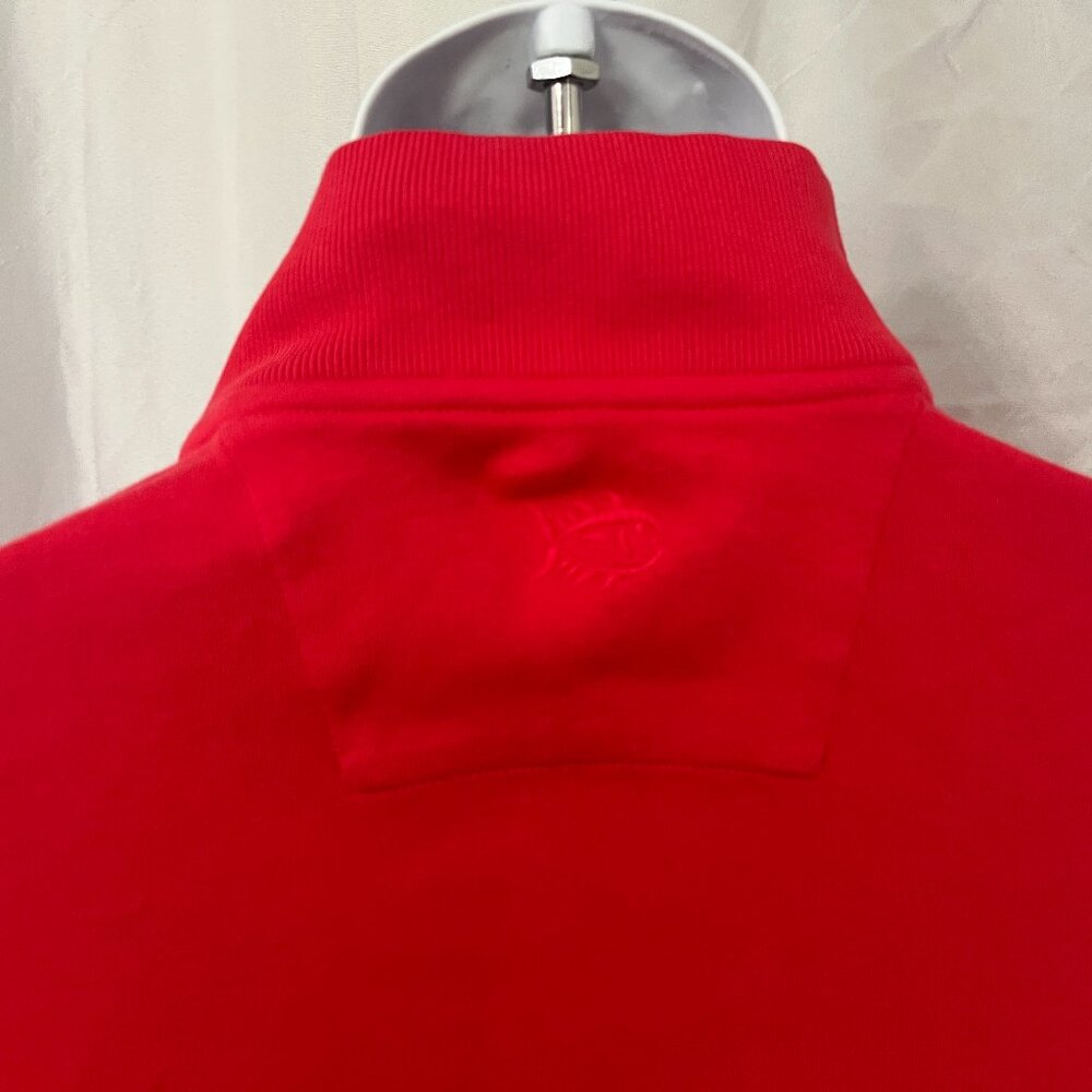 🧥 Southern Tide Men’s L Red on Red 1/4 Zip Pullover Sweater Jacket EUC 🔴